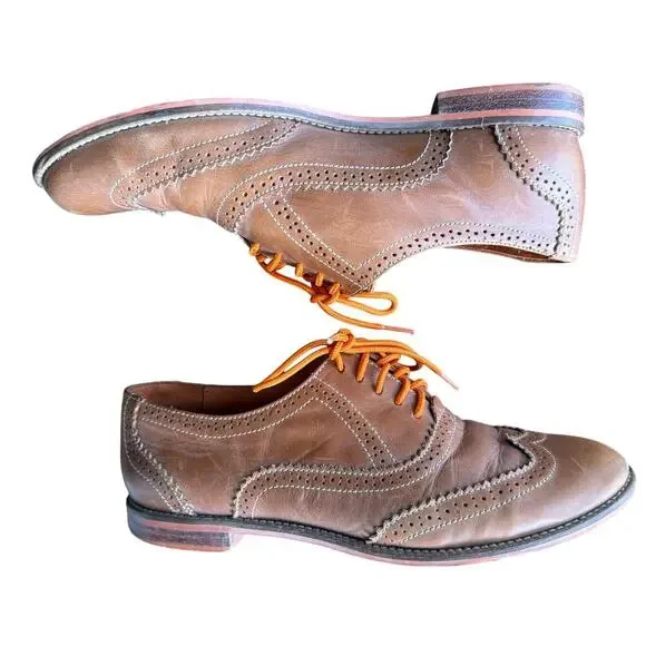 Fortress of Inca Women's Brown Leather Wingtip Oxford Loafer Flats Shoes Size 7 - Picture 7 of 10